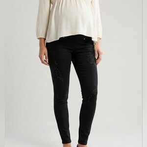 Sandpiper Maternity Black Skinny Jeans Size Small Stretch Panel Waist